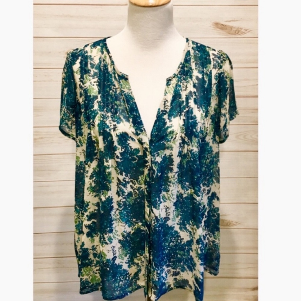 Joie 100% silk floral button down.